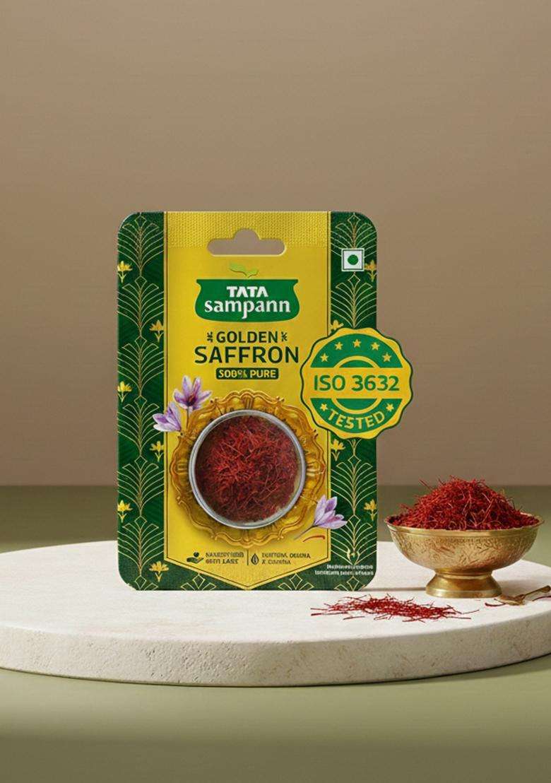 Tata Sampann Golden Saffron, 1G, Natural Aroma & Colour, Pure Kesar, Iso 3632 Tested - Indya