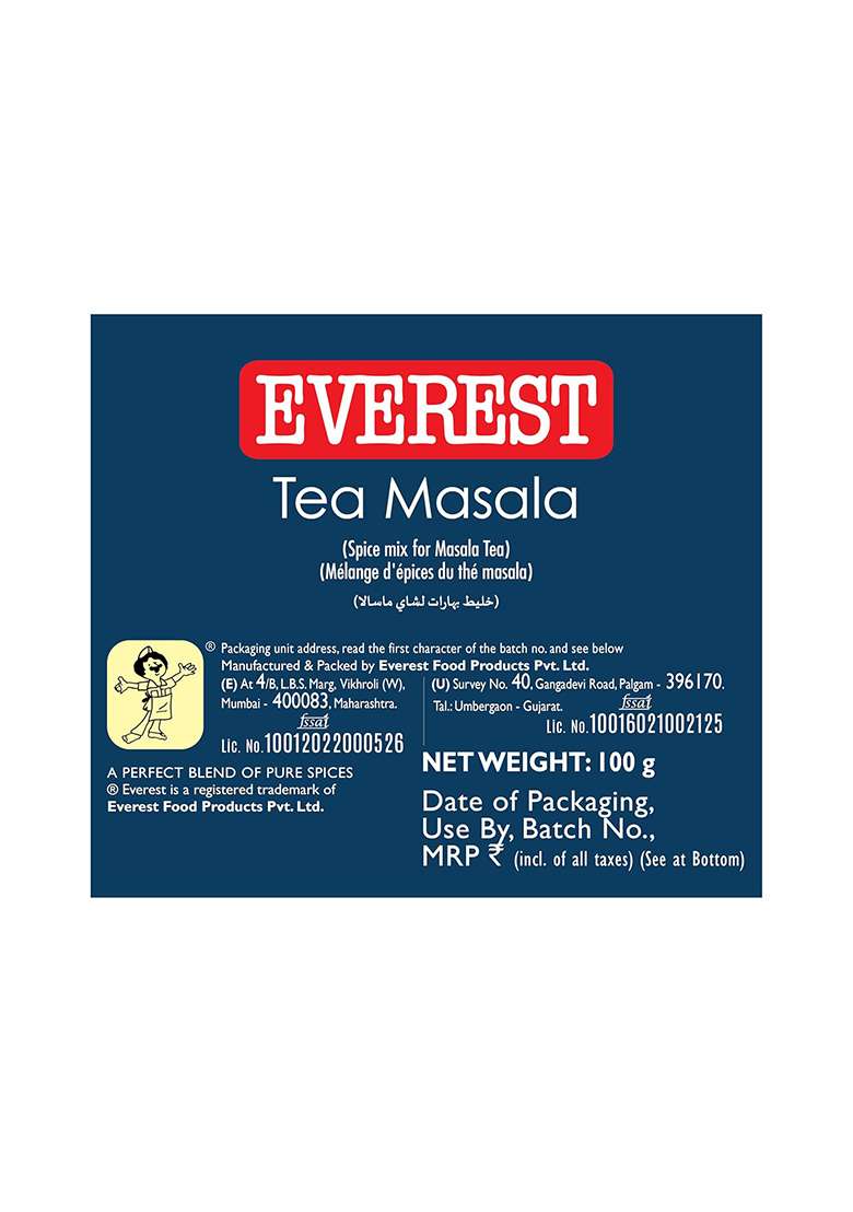 Everests Everest Tea Masala Powder, 100Gram Carton - Ginger - Indya