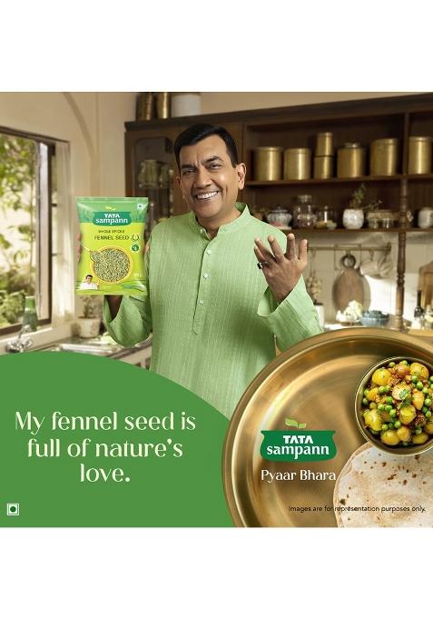 Tata Sampann Fennel Seed (Saunf), Whole Spices, Natural Oils*, Rich Aroma, 100G