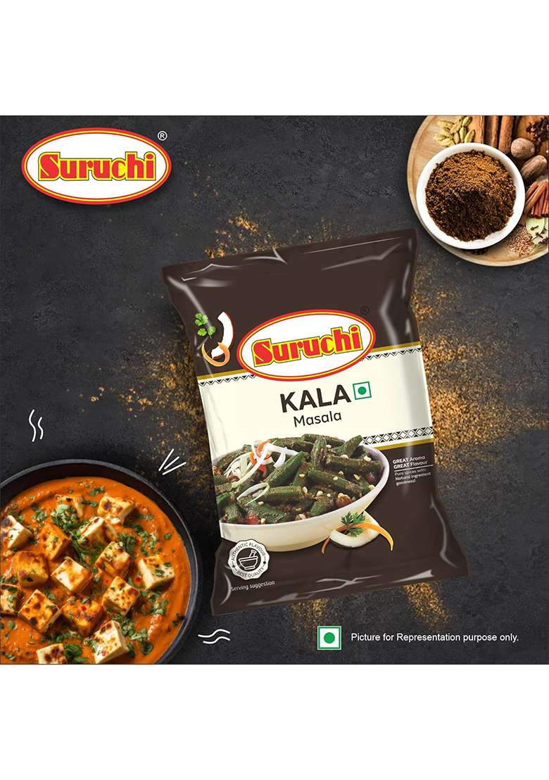 Suruchi Kala Masala - 200G | Authentic Maharashtrian Powder Dark Roasted Spice Blend Ready To Cook Strong Aroma & Flavour Of Indian Spices (Pack 1) - Indya