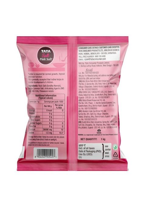 Tata Salt Pink Salt, 1Kg, Rock For Everyday Cooking, Sendha