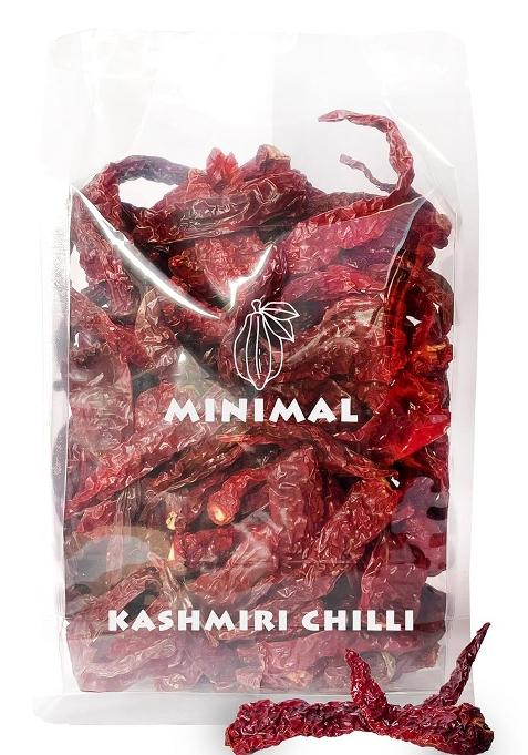 Minimal Kashmiri Red Chilli Whole 300G Pack, Sun-Dried, Mild Spicy & Natural Color | Premium Indian For Curries, Biryani Gravy