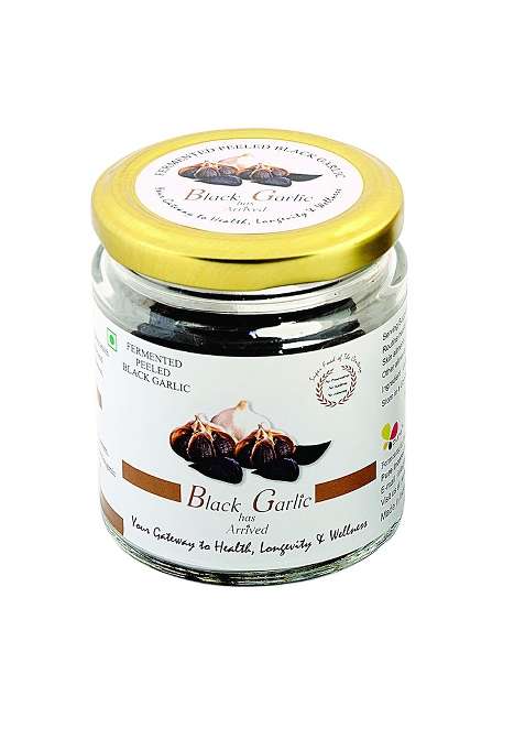 Black Garlic - Ready To Eat Peeled Cloves; Fermented, Non-Pungent & Great Taste 75 Gms Pack.
