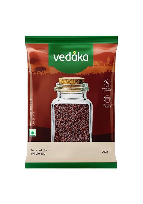 Vedaka Amazon Brand - Mustard (Rai) Whole, Big 200 G