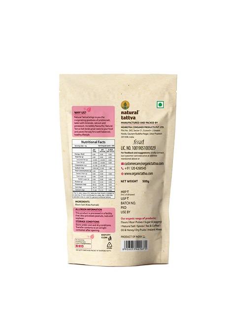 Organic Tattva Tattva, Natural Black Salt 500 Gram | Goodness Of Minerals, Burst Flavours Use For Raita, Chaats And Salads