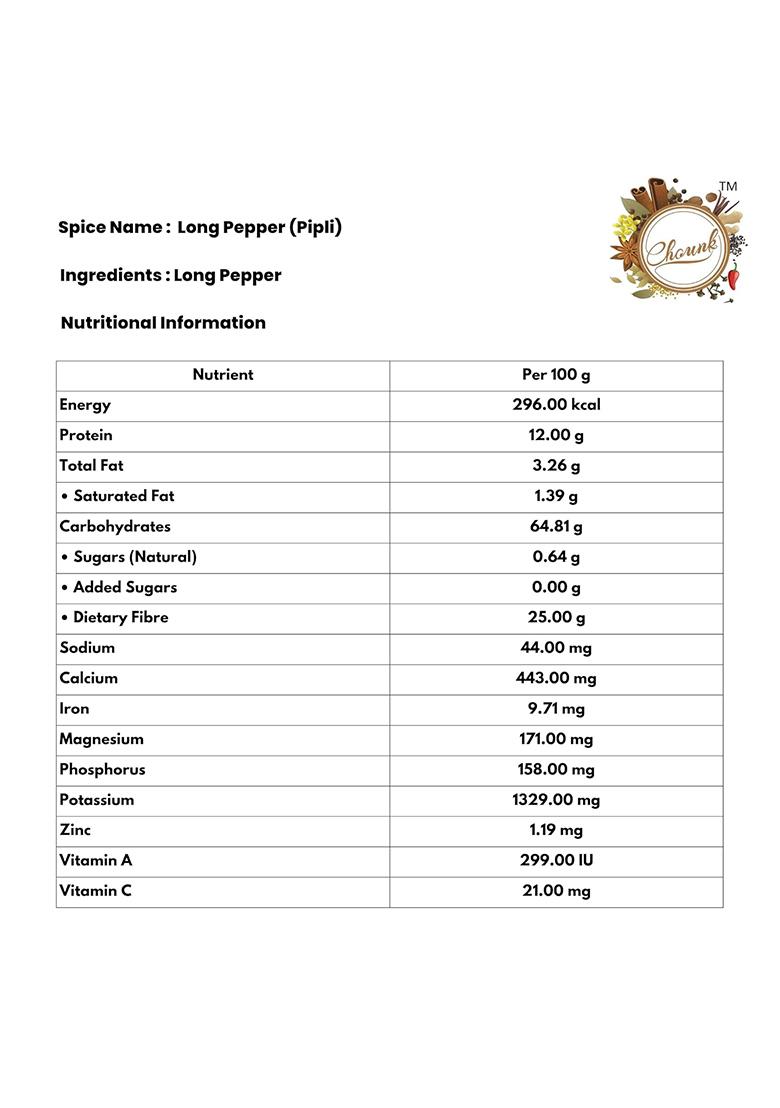 Chounk Premium Pipli Long Pepper Whole