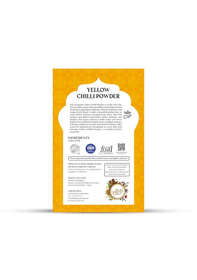 Chounk Yellow Mirch Powder | Pure And Natural Peeli Mirchs Pili Masala With No Artificial Colors Preservatives Chilli 100G - Indya