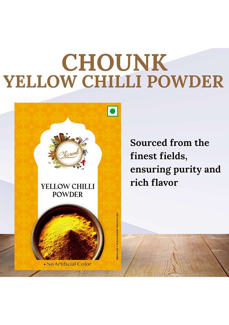 Chounk Yellow Mirch Powder | Pure And Natural Peeli Mirchs Pili Masala With No Artificial Colors Preservatives Chilli 100G - Indya