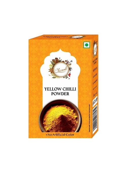 Chounk Yellow Mirch Powder | Pure And Natural Peeli Mirchs Pili Masala With No Artificial Colors Preservatives Chilli 100G