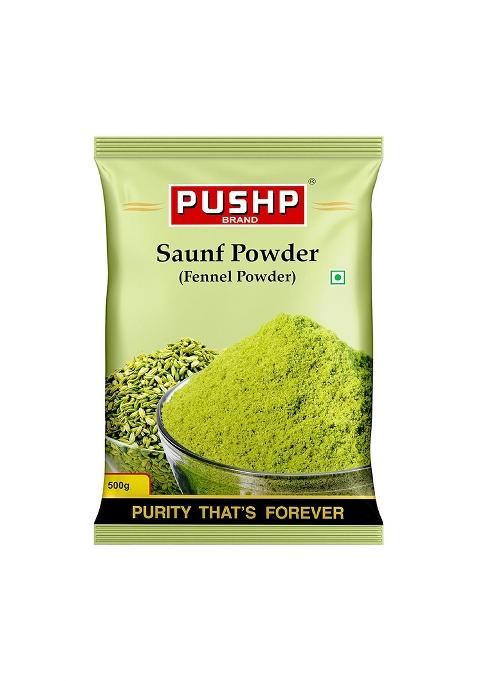 Pushp Brand Saunf Powder | Premium Fennel Aromatic & Sweet Ideal For Cooking, Digestion 500G Pouch (Pack Of 1)