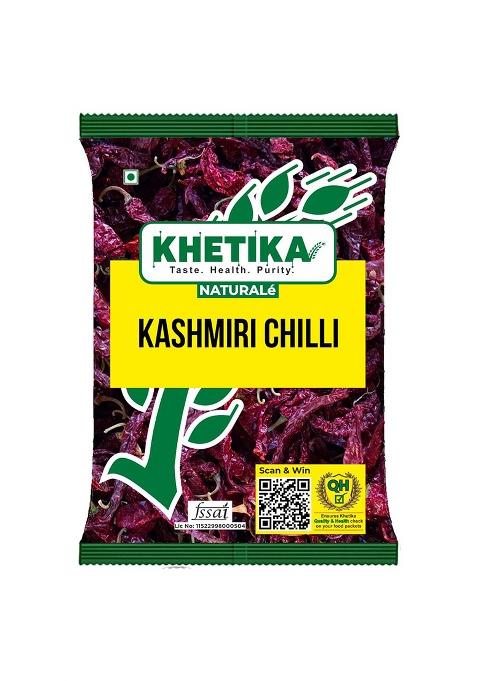 Khetika Naturale Kashmir Chilli 100 Grams | Whole Kashmiri Mirchi Rich In Antioxidants Pesticides Free Hygienically Sealed