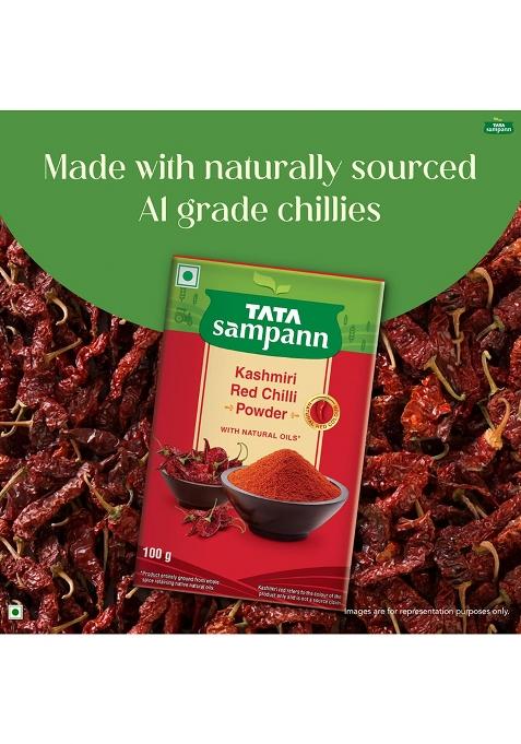 Tata Sampann Kashmiri Red Chilli Powder With Natural Oils, 100G, Lal Mirch Powder, Exclusive Recipe