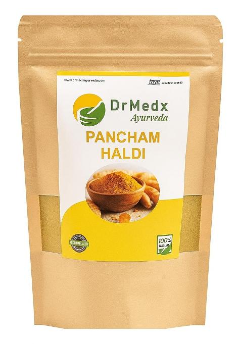 Drmedx Ayurveda Pancham Haldi Powder Ayurvedic Turmeric Blend With 5 Types Of Pure & Natural 100G Zip Lock Pouch Ii The Original