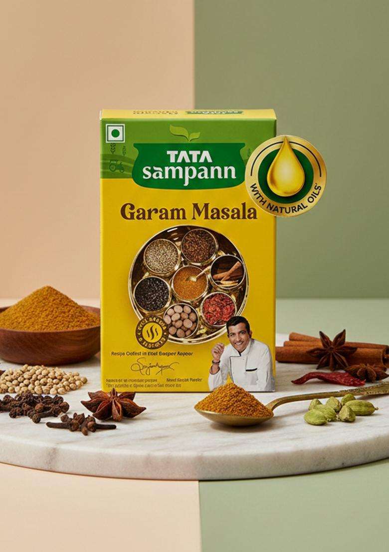 Tata Sampann Garam Masala Powder With Natural Oils, 100G, Crafted By Chef Sanjeev Kapoor, S Exclusive Tip, Rich Aroma & Flavour - Indya