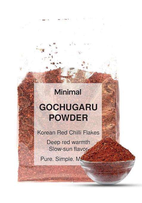 Minimal Korean Gochugaru Hot Pepper Powder, 100 G [Coarse Ground Dried Chilli Peppers, Smoky & Spicy Use For Kimchi And Other Dishes]