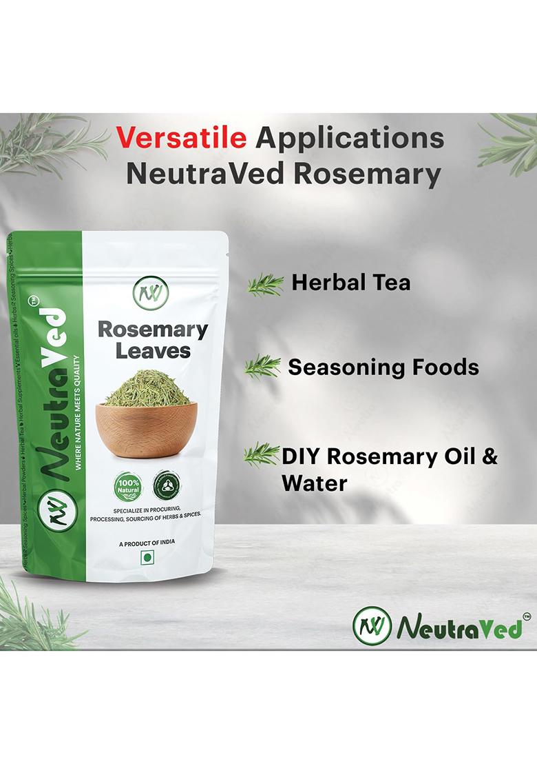 Neutraved Rosemary Dried Leaves (50G) | Organic For Hair Growth, Reduce Dandruff & Seasoning Food Herbal Tea, Mediterranean Cooking Diy Oil 100% Natural, Iron-Rich Food-Grade, Long Shelf Life