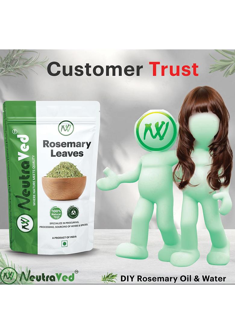 Neutraved Rosemary Dried Leaves (50G) | Organic For Hair Growth, Reduce Dandruff & Seasoning Food Herbal Tea, Mediterranean Cooking Diy Oil 100% Natural, Iron-Rich Food-Grade, Long Shelf Life