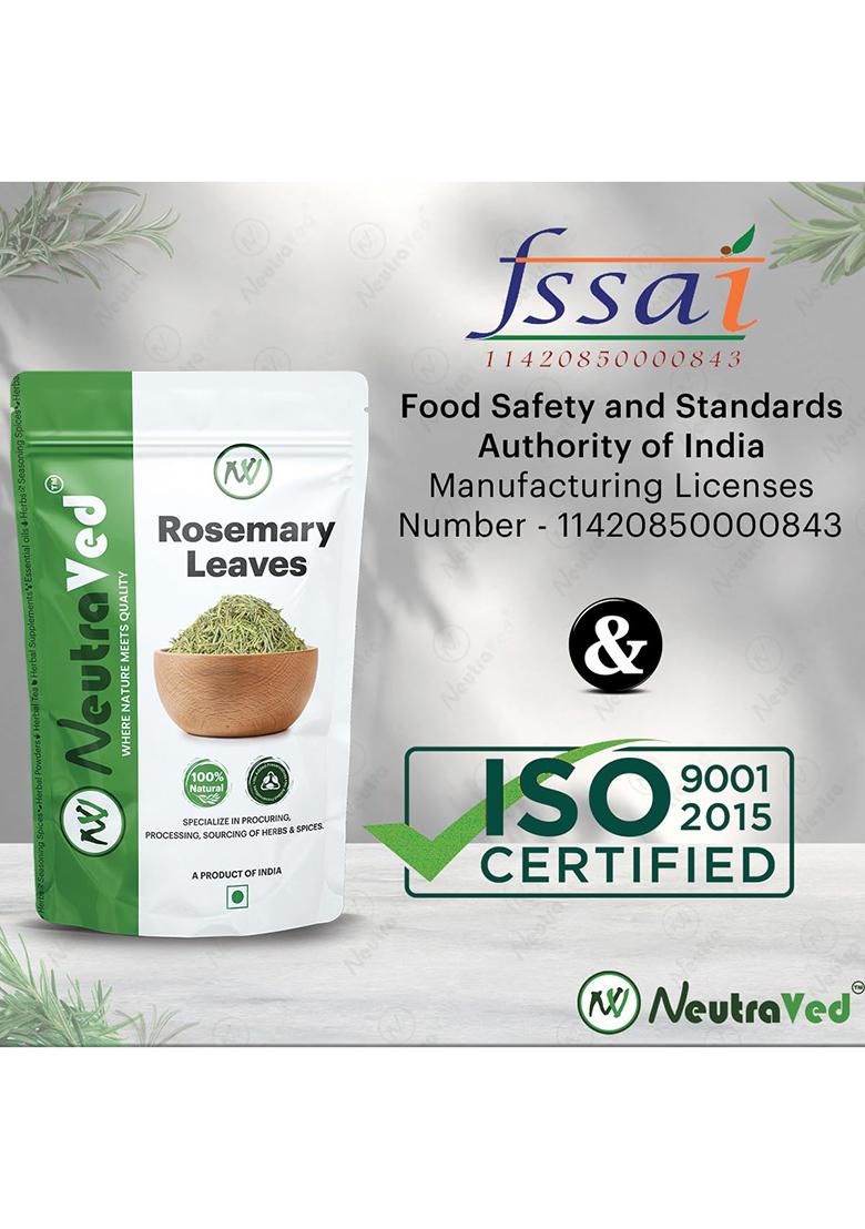 Neutraved Rosemary Dried Leaves (50G) | Organic For Hair Growth, Reduce Dandruff & Seasoning Food Herbal Tea, Mediterranean Cooking Diy Oil 100% Natural, Iron-Rich Food-Grade, Long Shelf Life