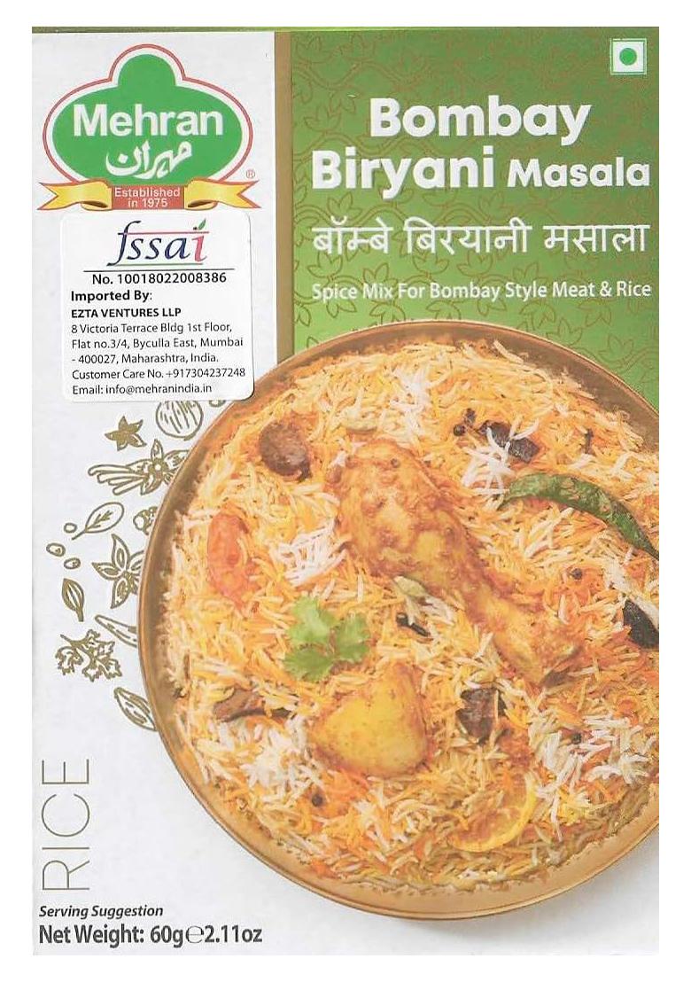 Mehran Bombay Biryani Masala Powder, 65 Gm (Pack Of 4)