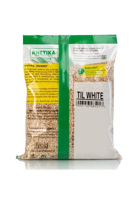 Khetika Natruale White Til 100G | Whole Sesame Seeds Excellent Source Of Minerals Vegan Hygienically Packed Preservatives Free