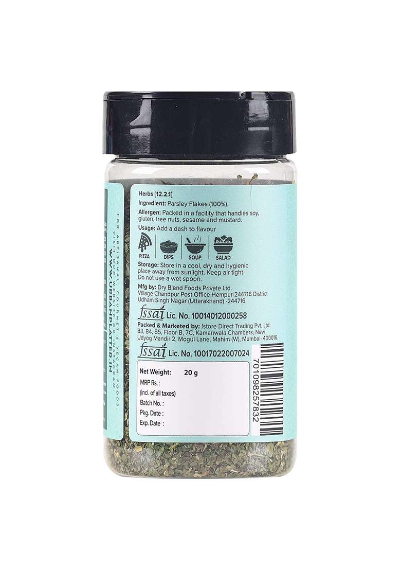 Urban Platter Whole Sun Dried Parsley Flakes Herb, 20G - Indya