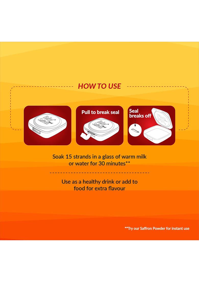 Baby Brand Saffron Saffron/Kesar/Kumkuma Puvvu 1Gm, World'S Finest Wonder Spice, Iso Certified (Grade 1, A++++), Red Gold Threads Of Kashmiri For Healthy Skin, Anixety Relief, Menstrual Comfort, Cooking & Sweets, Pooja Tilak.