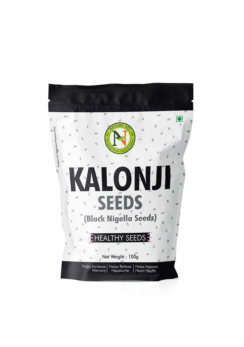 Nature Vit Kalonji Seeds 100 G | Nigella For Cooking & Hair Growth Indian Superfood Adds Flavour To Breads Curries 100% Natural Pure