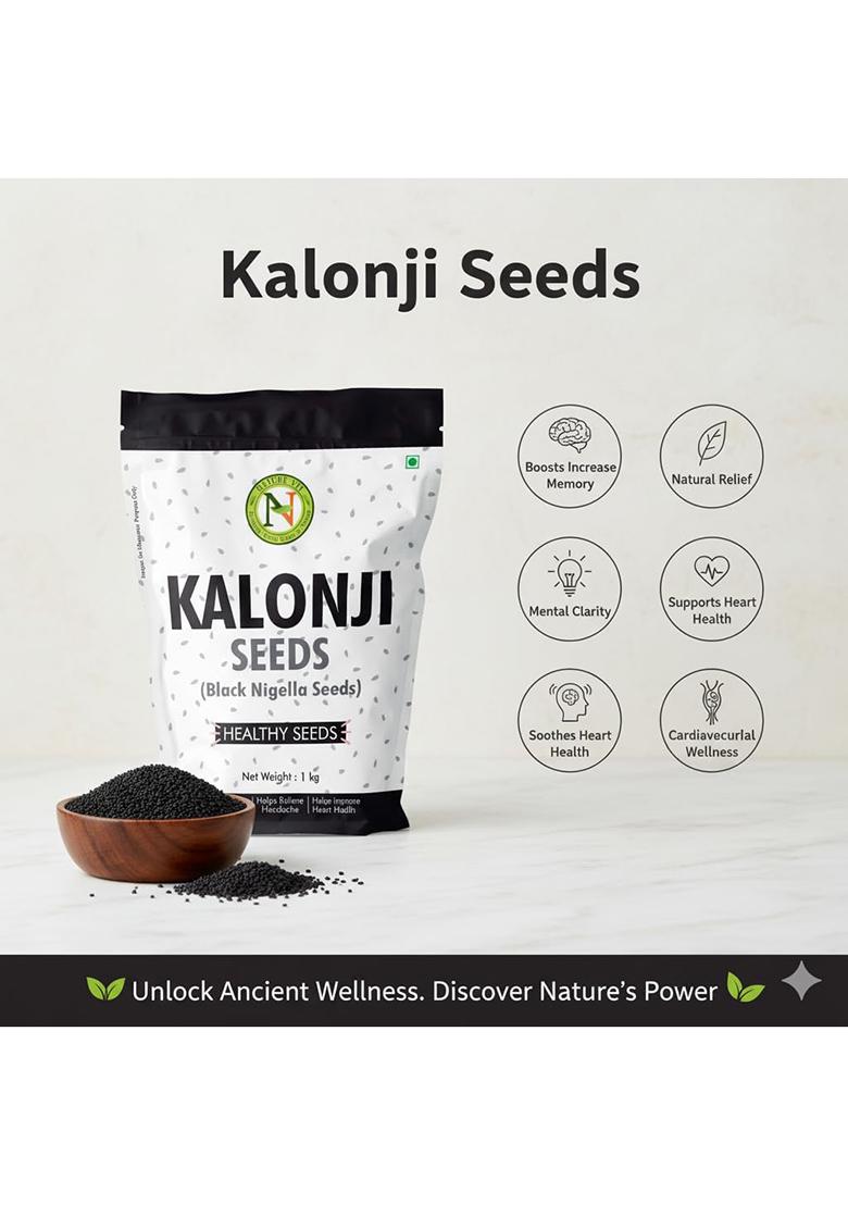 Nature Vit Kalonji Seeds 100 G | Nigella For Cooking & Hair Growth Indian Superfood Adds Flavour To Breads Curries 100% Natural Pure