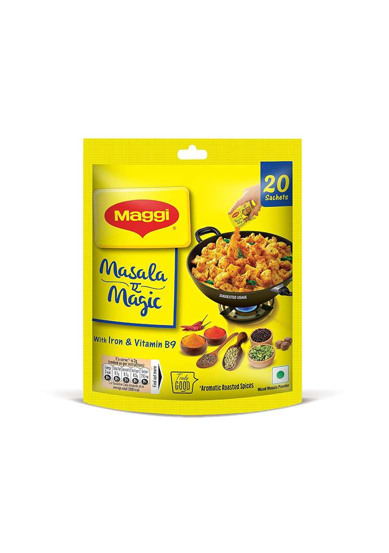 Maggi Masala-Ae-Magic Vegetable Masala, All In One | 120G Pouch (6G X 20 Sachets) - Indya