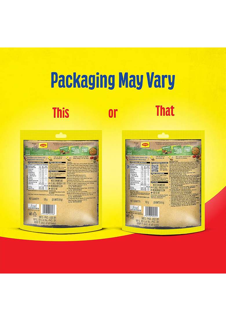 Maggi Masala-Ae-Magic Vegetable Masala, All In One | 120G Pouch (6G X 20 Sachets) - Indya