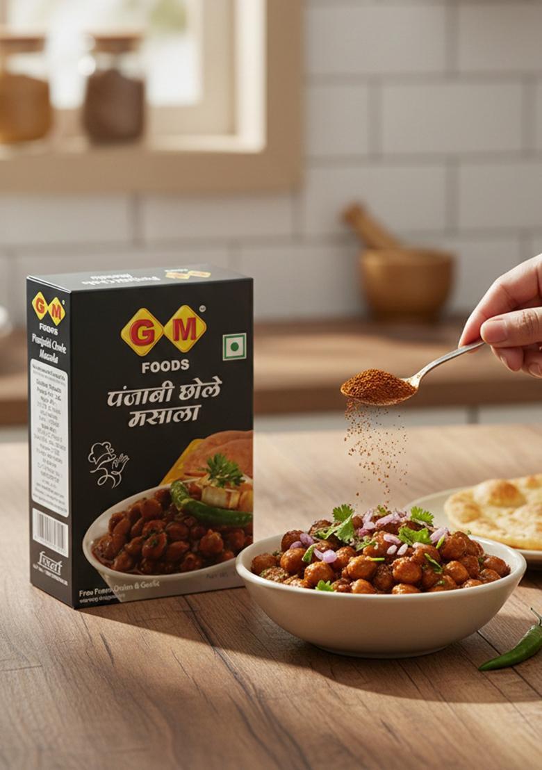 Gm Foods Punjabi Chole Masala 100G (Pack Of 2) | Authentic North Indian Spice Mix For Chickpea Curry Aromatic & Flavorful Easy To Cook Chana Powder No Preservatives