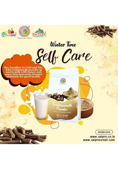 Saipro Nature Our Future Saipro'S Jesthamadh Powder 200 Gm, Liquorice(Mulethi) Root, For Food, Health, Cosmetics, Hair Care | Natural Edible, Atimadhuram Podi Hittu Herbal Supplement Yashtimadhu, No Preservatives