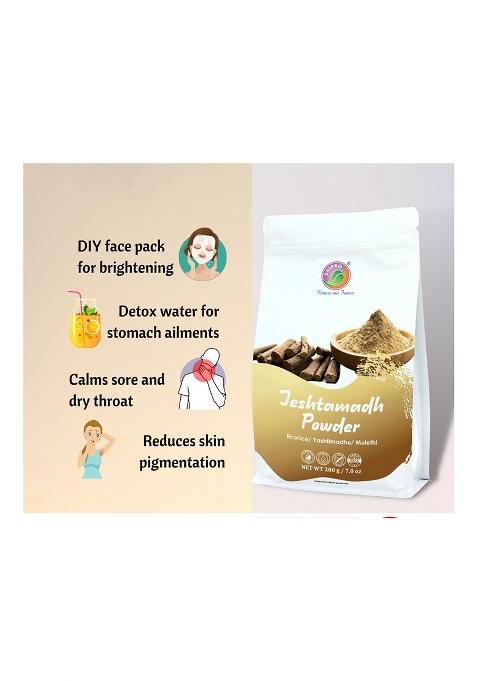Saipro Nature Our Future Saipro'S Jesthamadh Powder 200 Gm, Liquorice(Mulethi) Root, For Food, Health, Cosmetics, Hair Care | Natural Edible, Atimadhuram Podi Hittu Herbal Supplement Yashtimadhu, No Preservatives