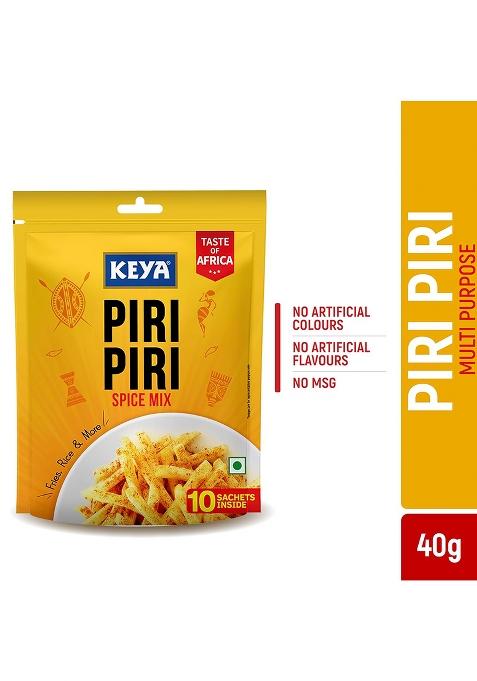 Keya Piri Piri/Peri Peri Spice Mix Multipack 40G | 10 Sachets Inside Of 4G Sprinkle It On Anything, 100% Organic Instant Seasoning Mix, Exotic Spices Perfect For Fries, Pop Corn, Pasta