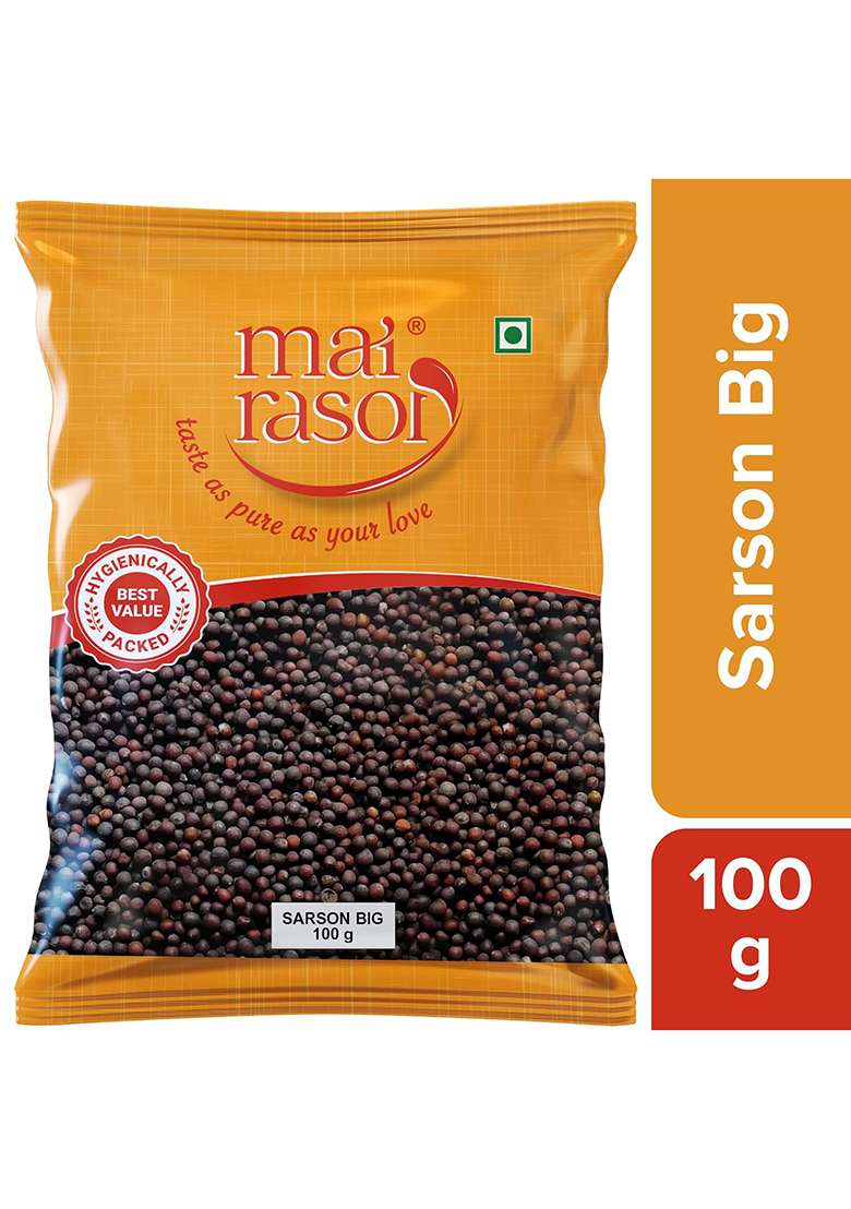 Mai Rasoi Mustard Seeds/Sarson/Rai Black Big 100 Grams - Indya