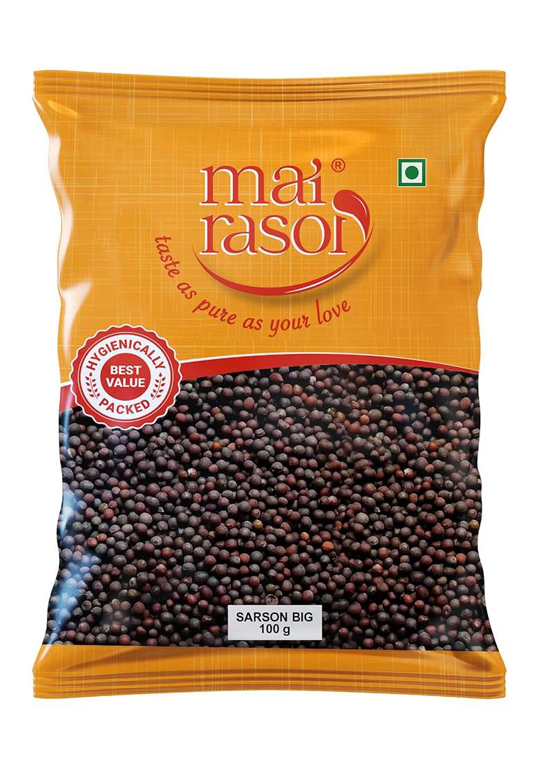 Mai Rasoi Mustard Seeds/Sarson/Rai Black Big 100 Grams - Indya