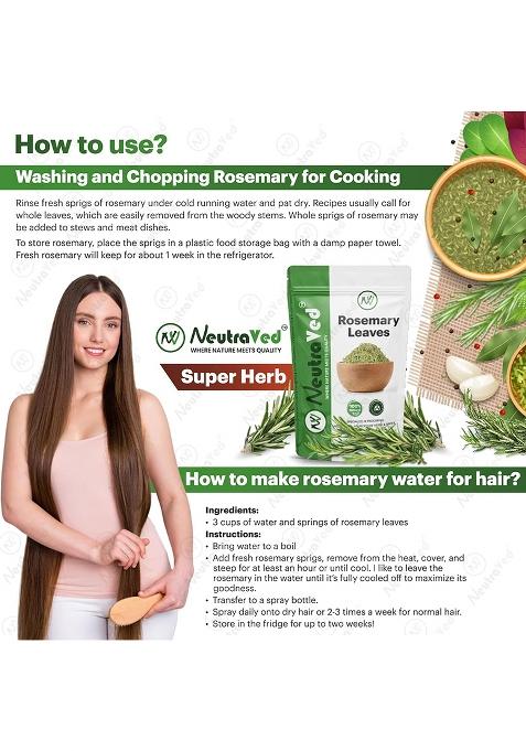 Neutraved Rosemary Leaves Organic Dried For Hair Growth & Cooking 100G Pack