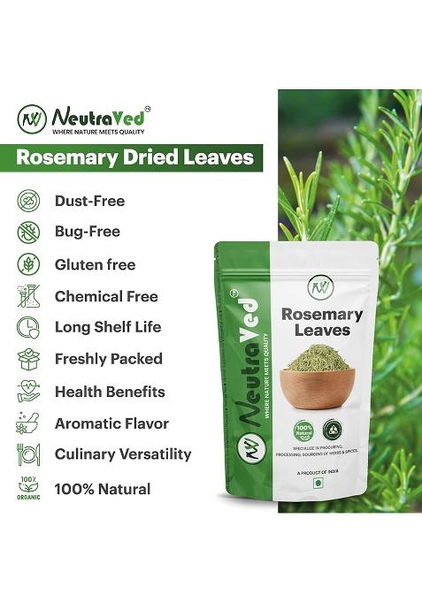 Neutraved Rosemary Leaves Organic Dried For Hair Growth & Cooking 100G Pack