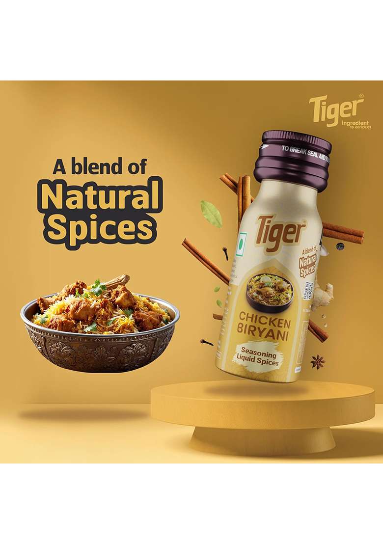 Tiger Chicken Biryani Natural Culinary Essence Seasoning Spices - 18 Ml - Indya