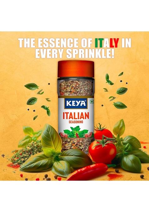 Keya Italian Seasoning, All Natural & Healthy Spice Blend For Pizza, Pasta| Glass Bottle | Premium Herbs And Spices 35Gm