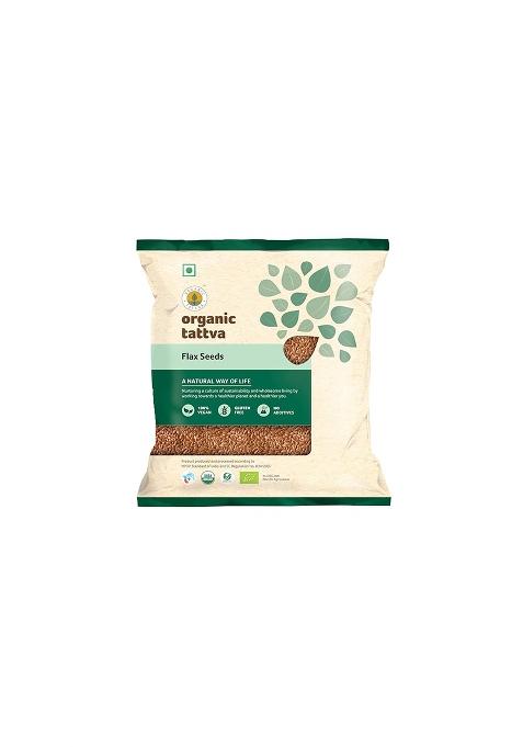 Organic Tattva Tattva, Flax Seeds (Alsi) Quality Raw Unroasted Seeds, No Artificial Additives Or Harmful Pesticides Enriched With Omega-3, Heart-Healthy (100G, Pouch)