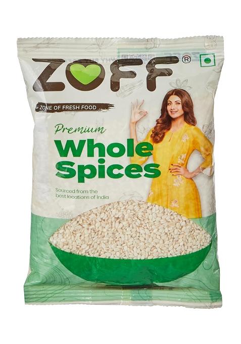 Zoff White Sesame Seeds - Nutty Flavor, Nutrient-Rich Till Seed Superfood Handpicked For Maximum Taste & Quality 100Gm