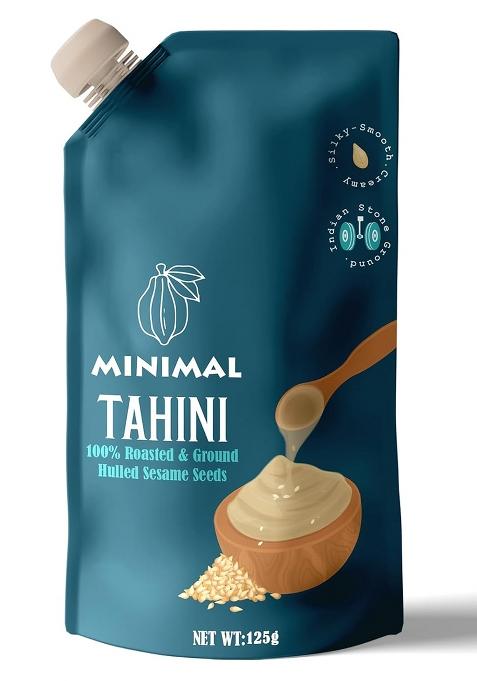 Minimal Pure White Tahini Paste, 125G, Smooth Creamy Sesame Seed Condiment For Hummus, Dressings, Baking, No Additives