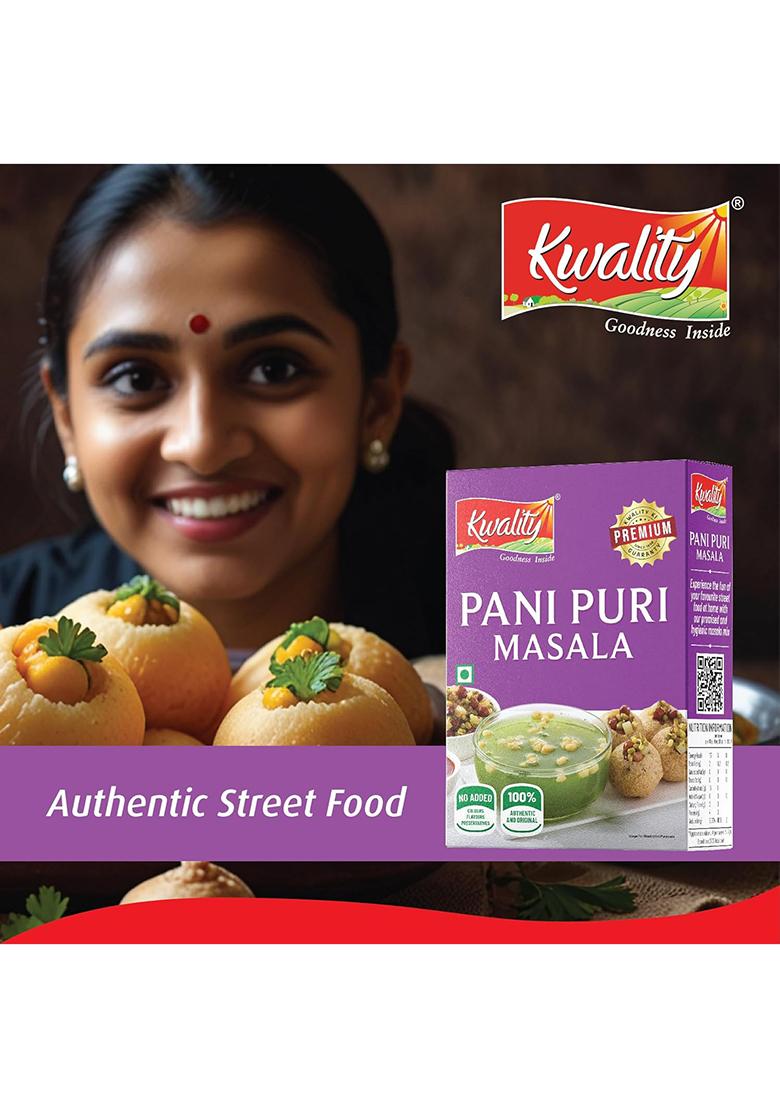 Kwality Panipuri Masala 50G Box | Flavorful Spice Blend For Authentic Made With Premium Ingredients No Artificial Additives.