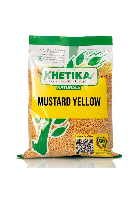 Khetika Naturale Mustard Yellow 200 Grams | Whole Sarso Seeds High In Fiber Promotes Heart Health Hygienically Sealed Preservatives Free