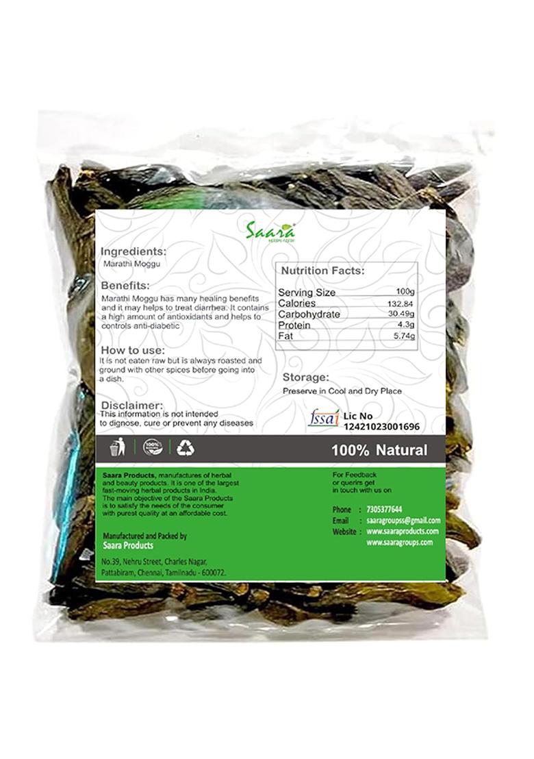 Saara Herbal Fresh Marathi Moggu,100G, Appakuttaka, Masala, Indian Capers, Kapok Buds, Shalmali, Mullilavu,(Pack Of 1 X 100G)