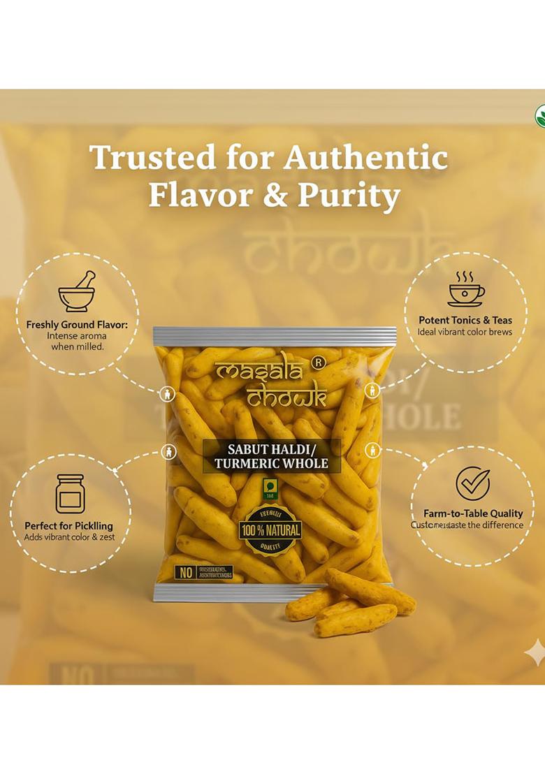 Masala Chowk Deluxe Turmeric Whole/Haldi Sabut, 1 Kg