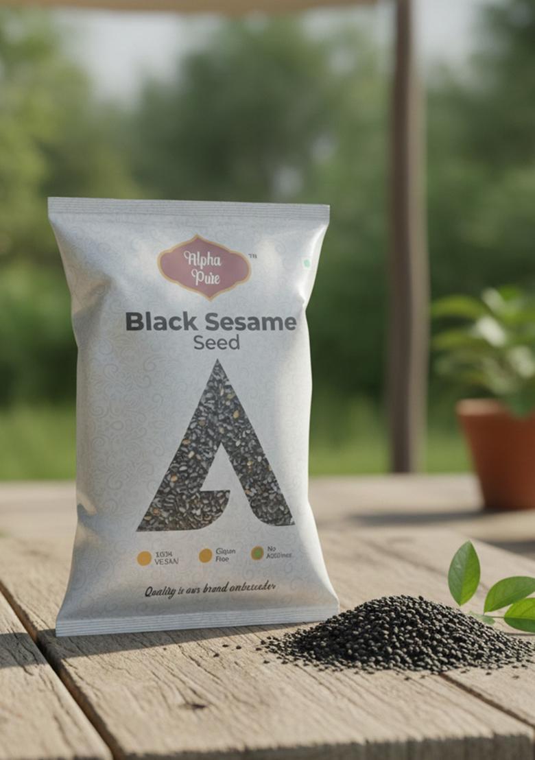 Alpha Pure Black Sesame Seeds Til Whole Spices 500G