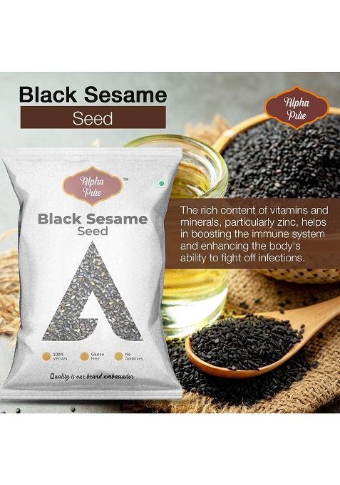 Alpha Pure Black Sesame Seeds Til Whole Spices 500G