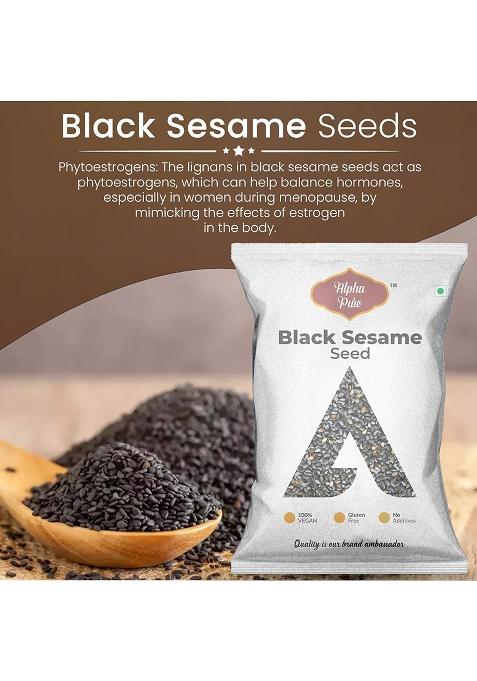 Alpha Pure Black Sesame Seeds Til Whole Spices 500G